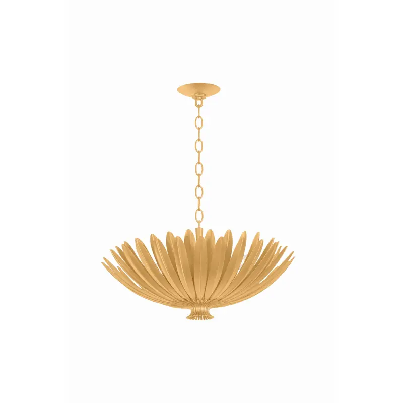 Whitfield Four Light Chandelier Vintage Gold Leaf