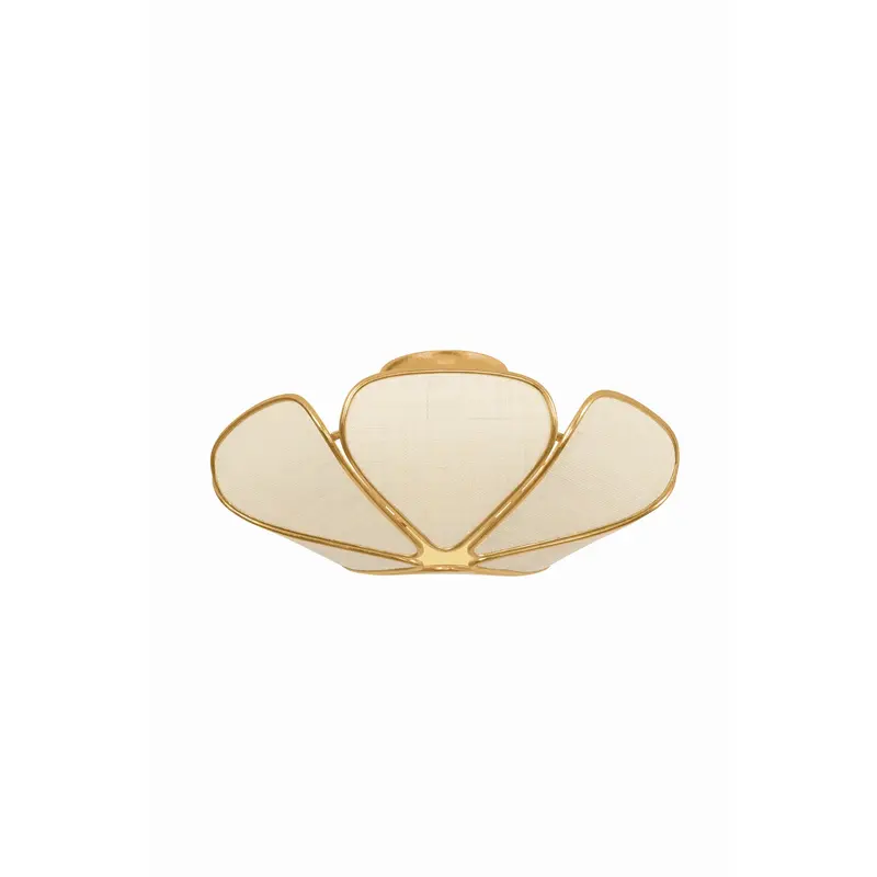 Bayville Three Light Semi Flush Mount Vintage Gold Leaf