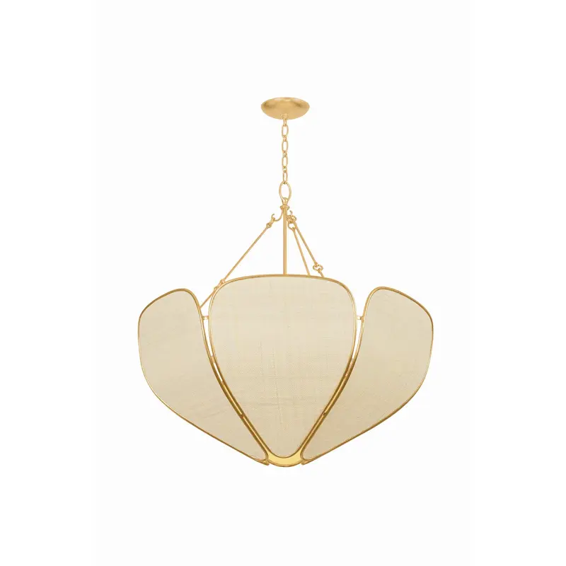 Bayville Six Light Pendant Vintage Gold Leaf