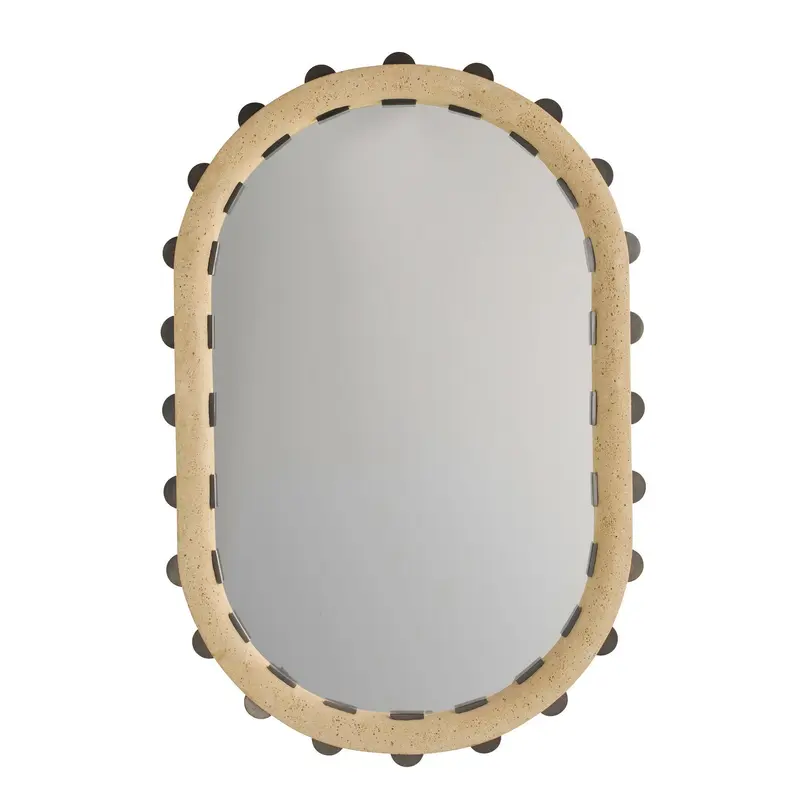 Nicolai Mirror Faux Travertine