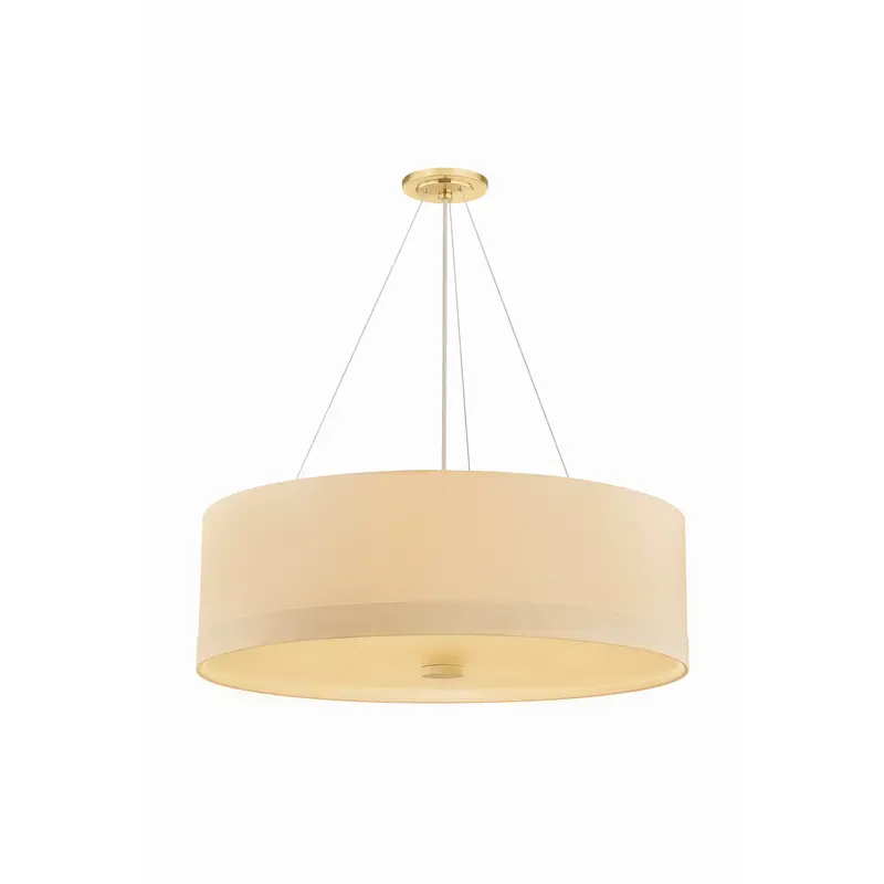 Ashland Six Light Pendant Aged Brass