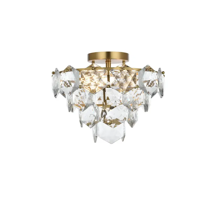 Adaline Six Light Flush Mount Satin Gold