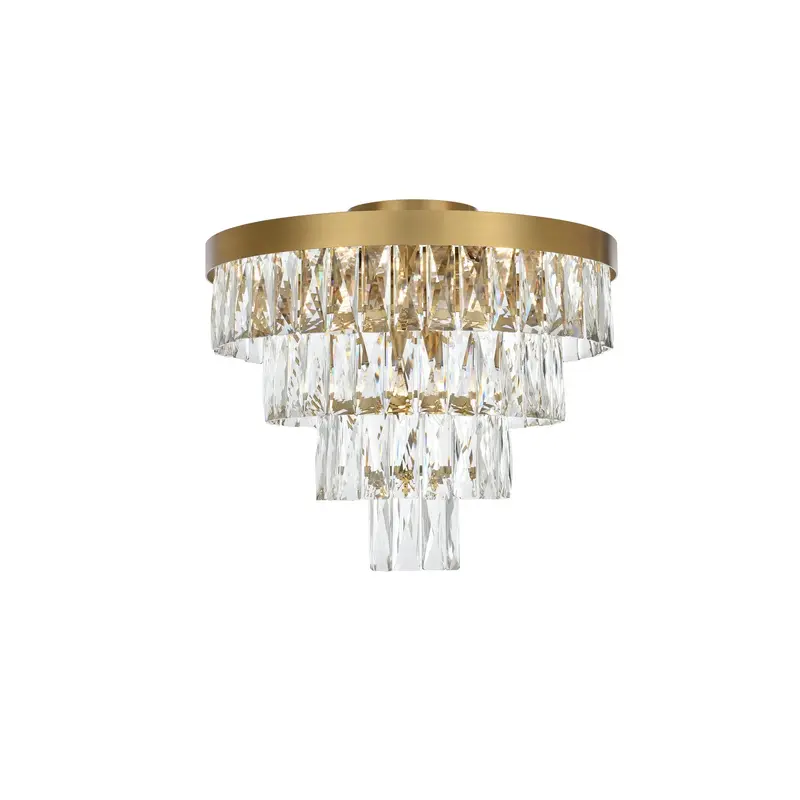Josephine Six Light Flush Mount Satin Gold