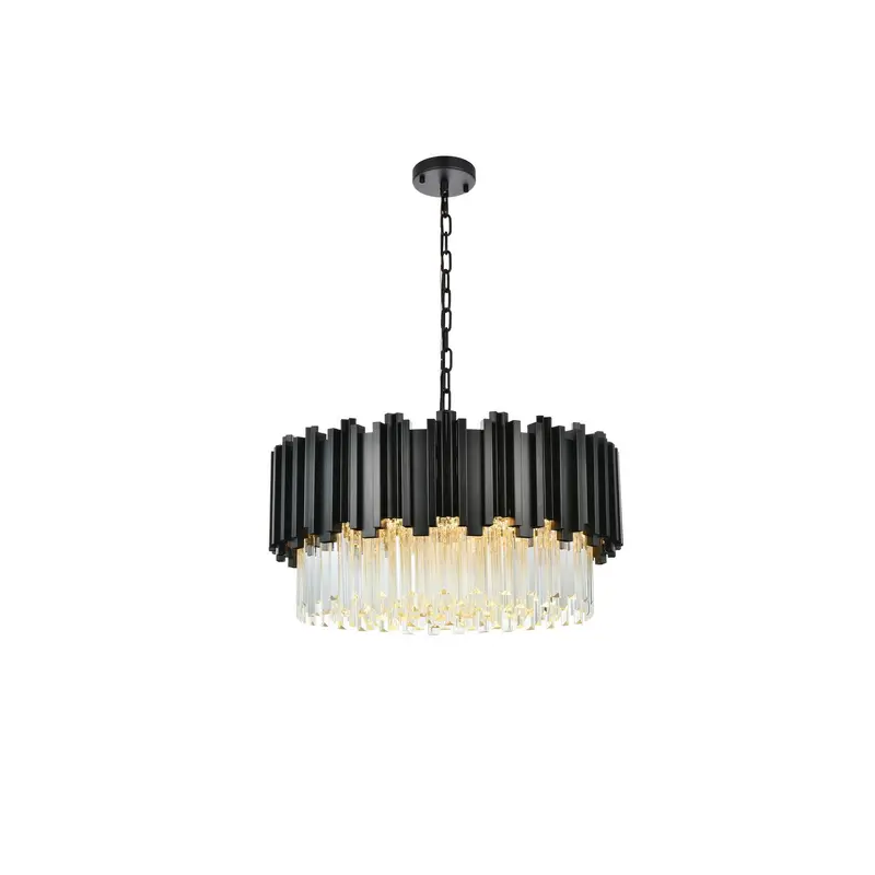 Willow Eight Light Chandelier Black