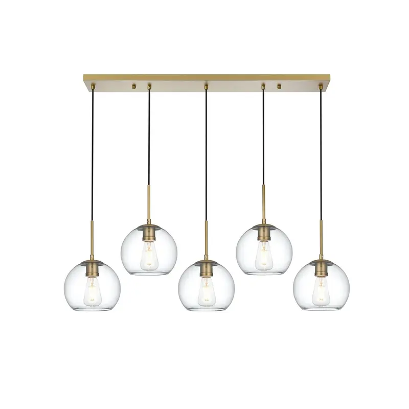 Baxter Five Light Pendant Satin Gold