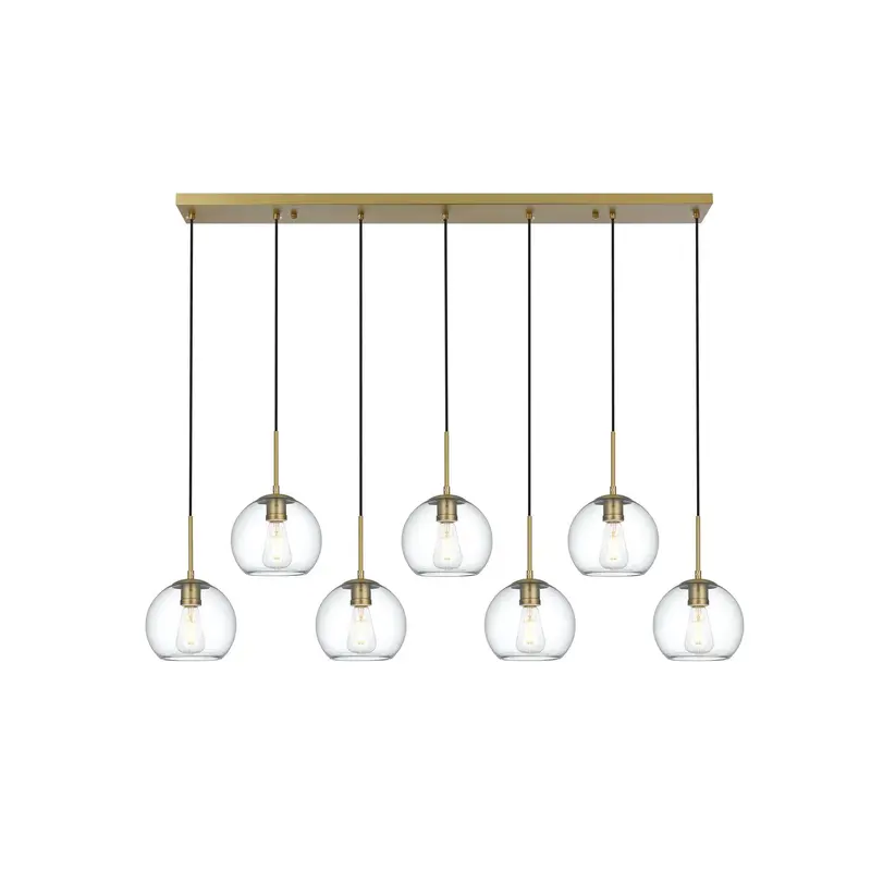 Baxter Seven Light Pendant Satin Gold