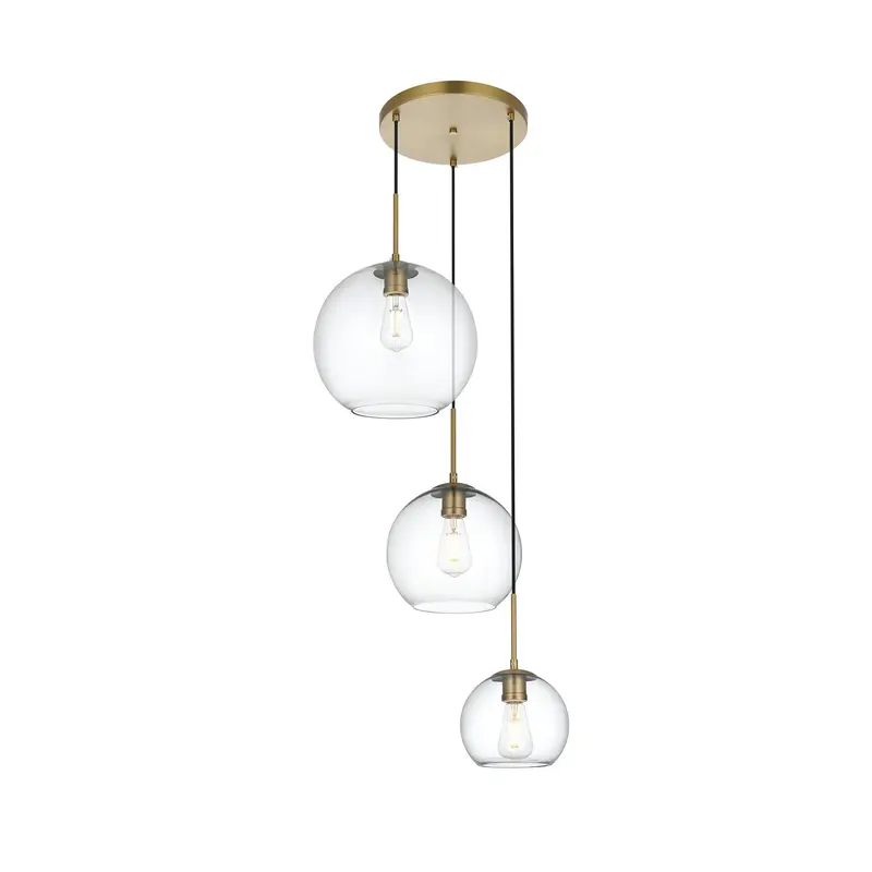 Baxter Three Light Pendant Satin Gold