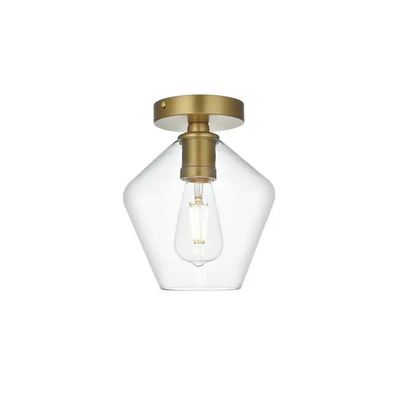 Gene One Light Flush Mount Satin Gold