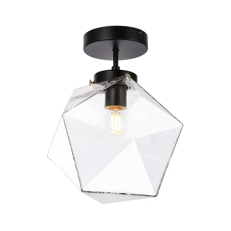 Lawrence One Light Flush Mount Black
