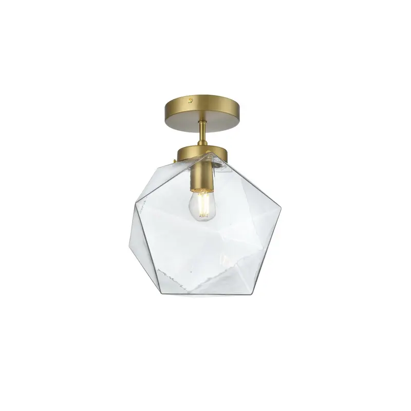 Lawrence One Light Flush Mount Satin Gold