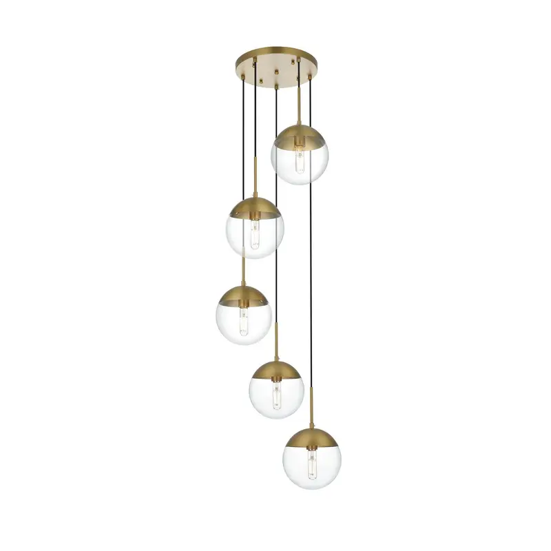 Eclipse Five Light Pendant Satin Gold