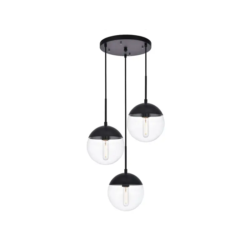 Eclipse Three Light Pendant Black