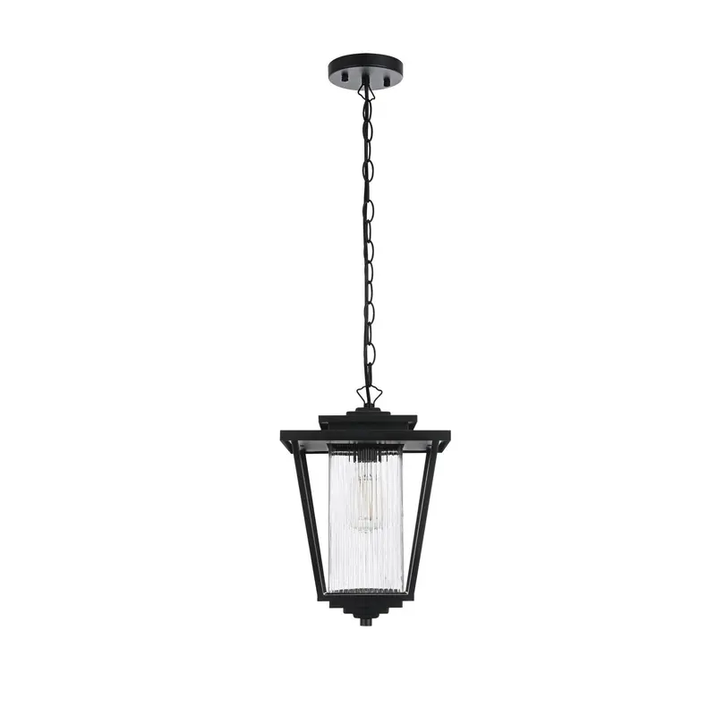 York One Light Outdoor Pendant Black
