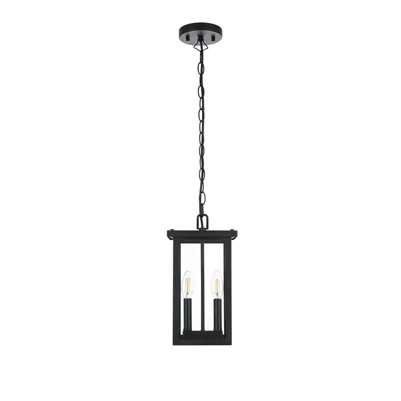 Venango Two Light Outdoor Pendant Black