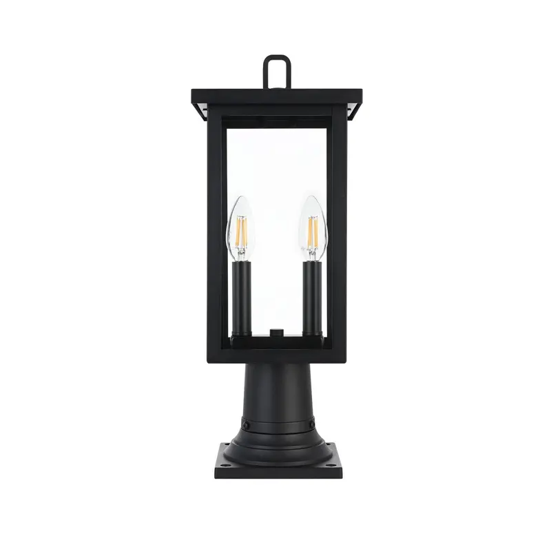 Venango Two Light Outdoor Post Mount Black