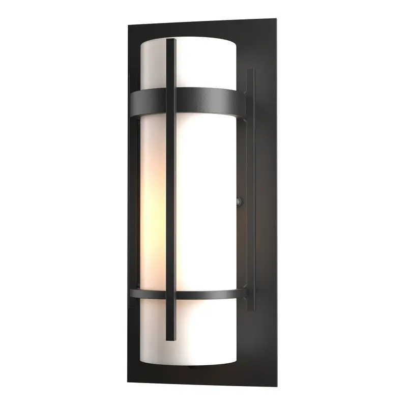 Banded One Light Outdoor Wall Sconce Coastal Black