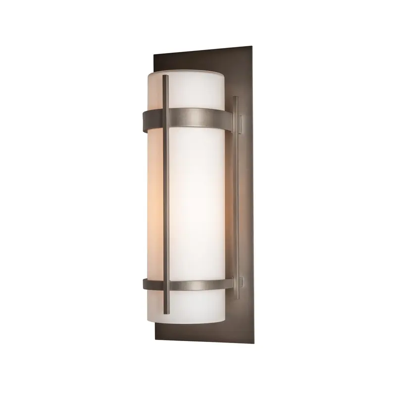 Banded One Light Outdoor Wall Sconce Coastal Dark Smoke