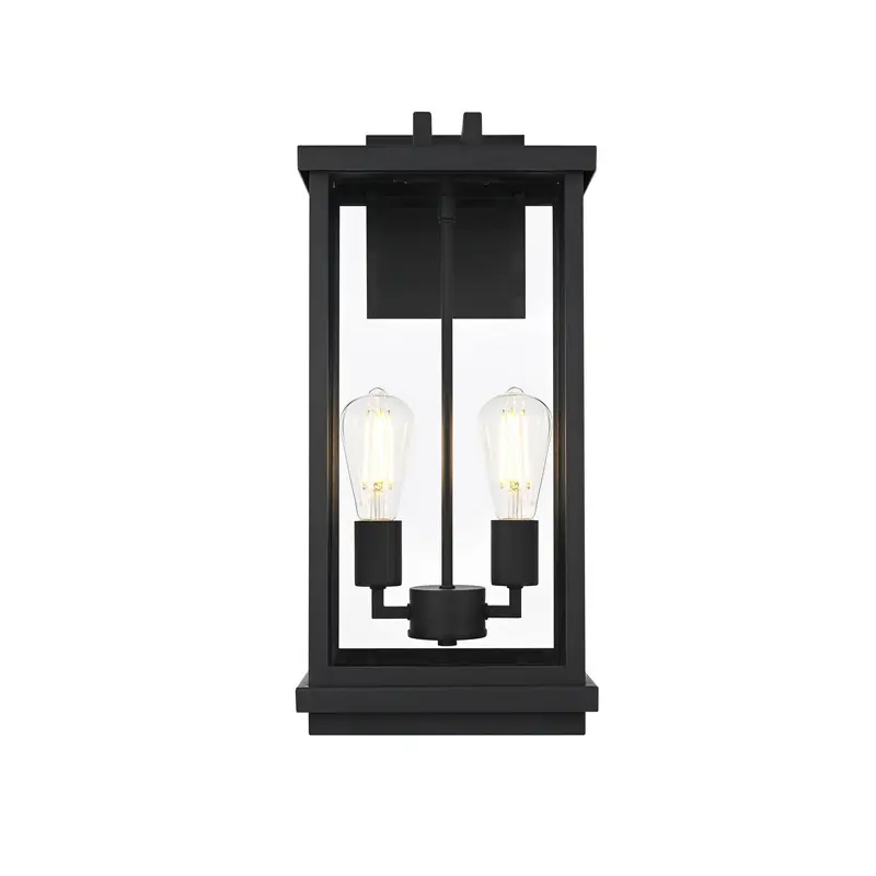 Theodore Two Light Outdoor Wall Sconce Black