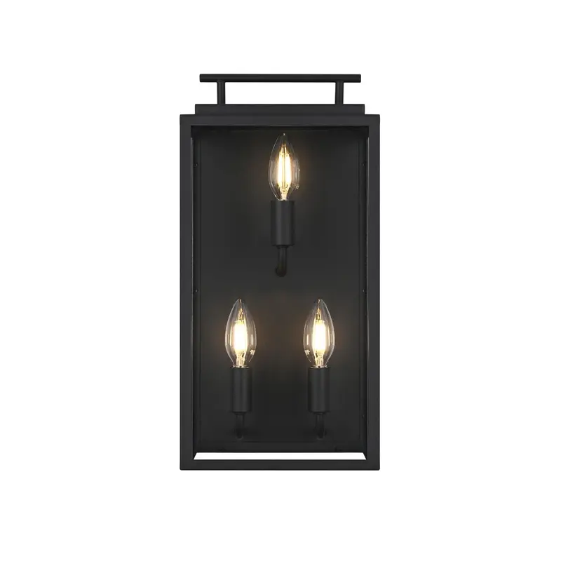 Valentin Three Light Outdoor Wall Sconce Black