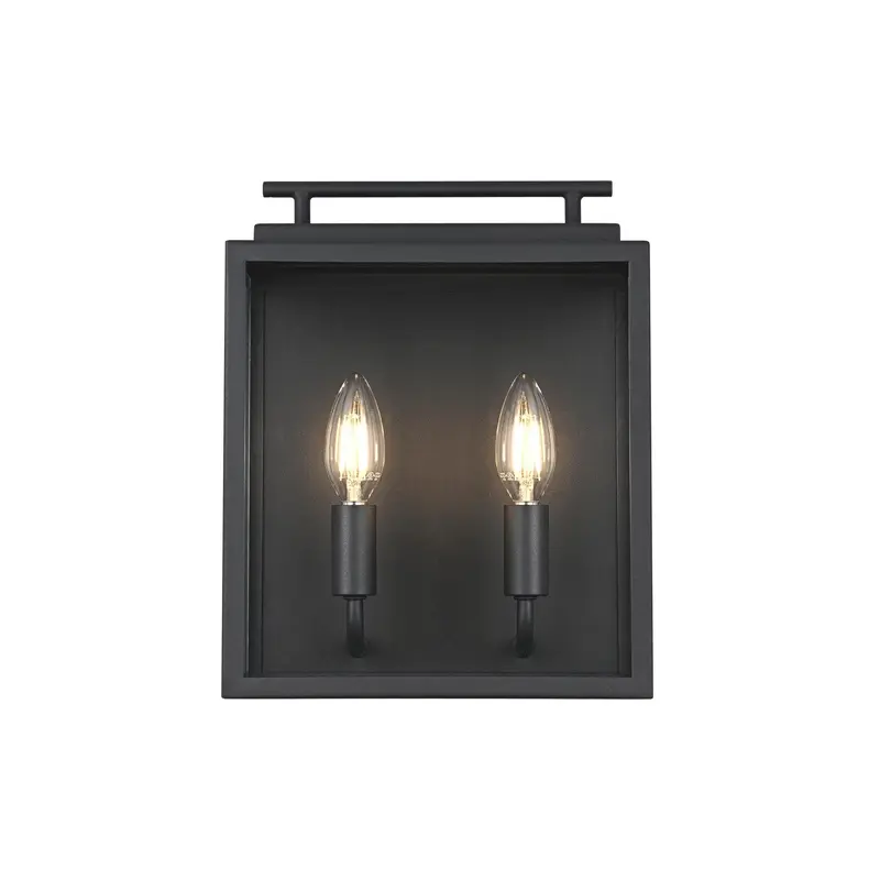 Valentin Two Light Outdoor Wall Sconce Black