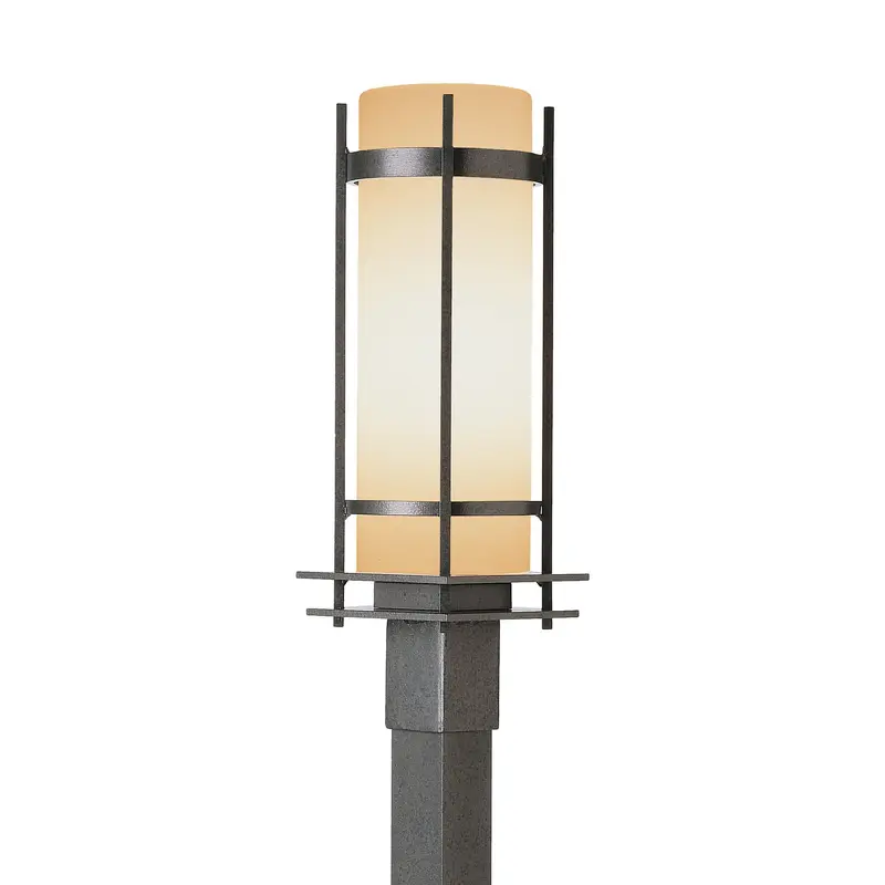 Banded One Light Outdoor Post Mount Coastal Natural Iron