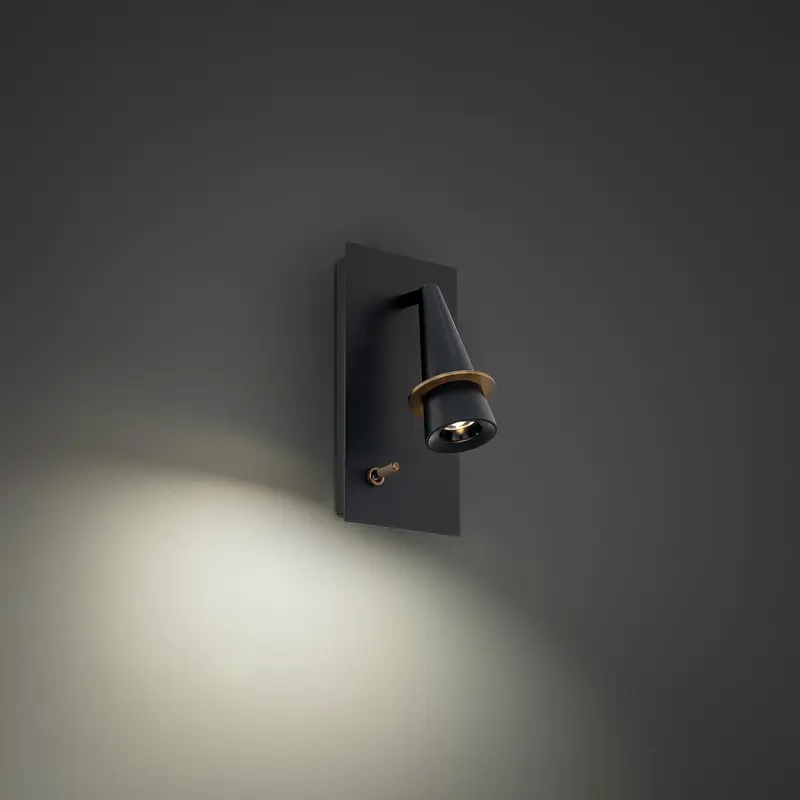 Wizard LED Task Light Black & Aged Brass