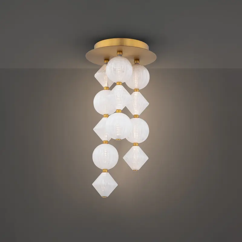 Pearla LED Flush Mount Aged Brass