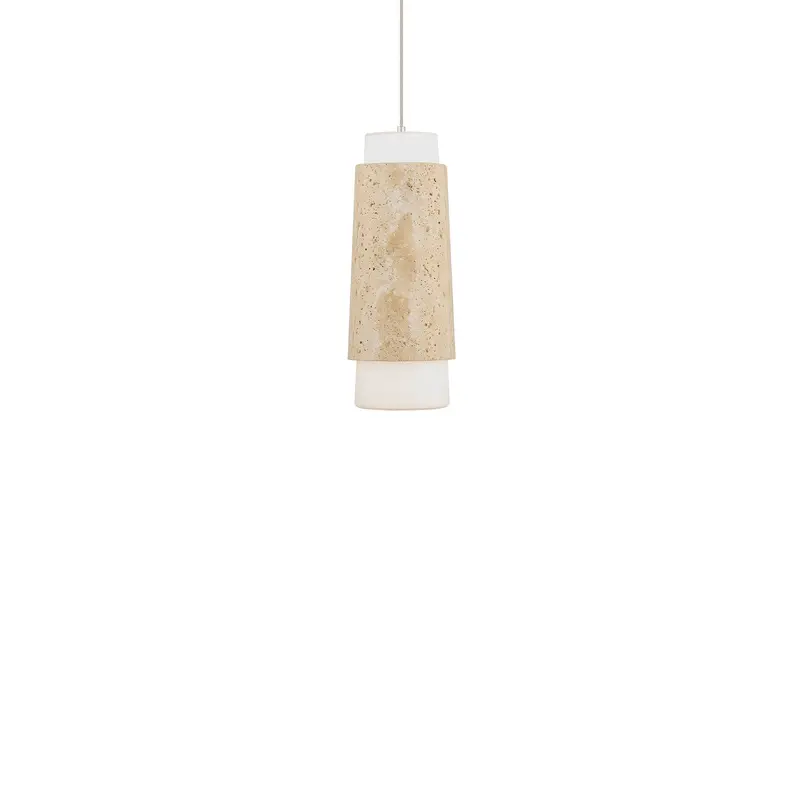 Chauncey LED Mini Pendant Beige Travertine/Aged Brass