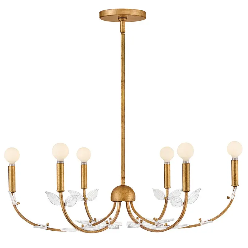 Aliso LED Chandelier Distressed Brass