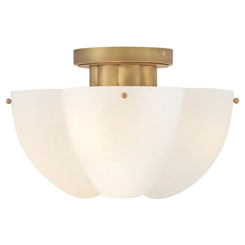Becca LED Semi-Flush Mount Heritage Brass