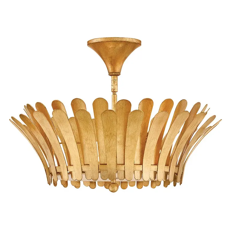 Reina LED Semi-Flush Mount Distressed Brass