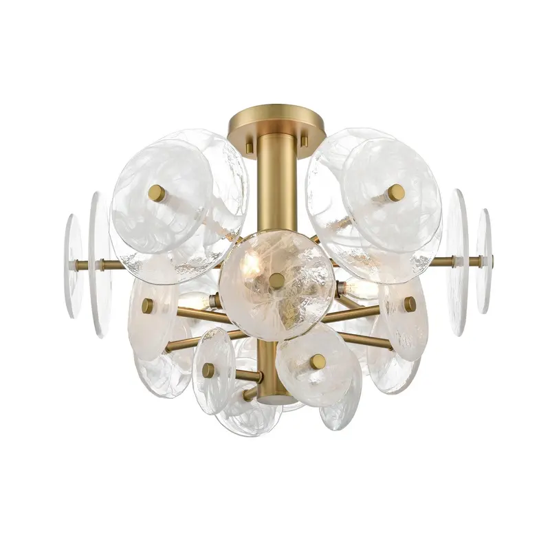 Carousel Four Light Semi-Flush Mount Brass