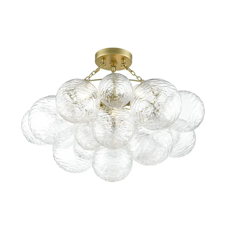 Comet Three Light Flush Mount Painted Satin Brass