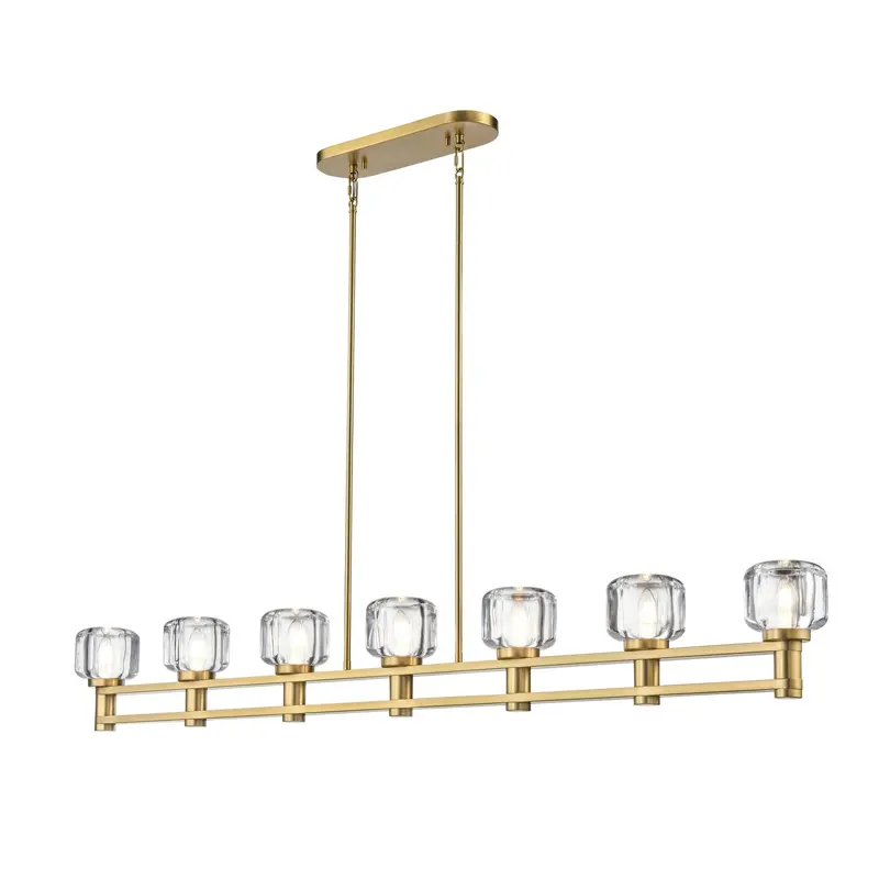 Samar Seven Light Linear Pendant Brass
