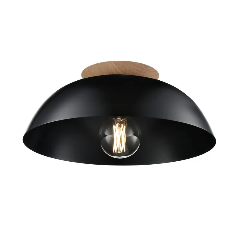 Bergen One Light Dual Mount Flush Ebony/Natural Wood