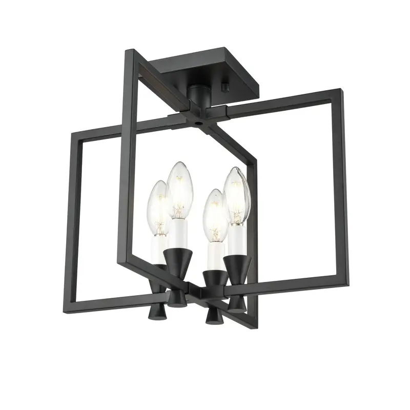 Carisbrooke Four Light Semi-Flush Mount Ebony