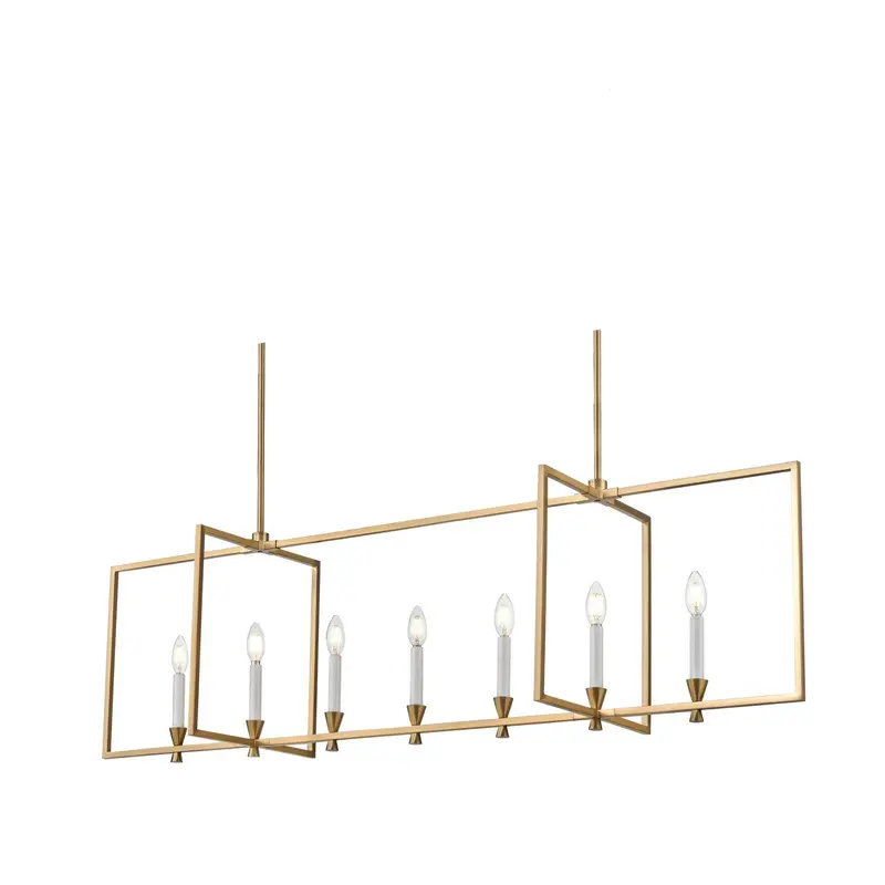 Carisbrooke Seven Light Linear Pendant Brass