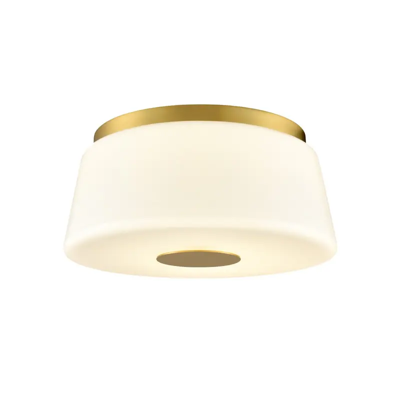Robson Hall Three Light Flush Mount Brass