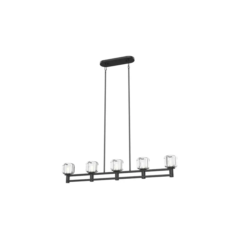 Samar Five Light Linear Pendant Ebony