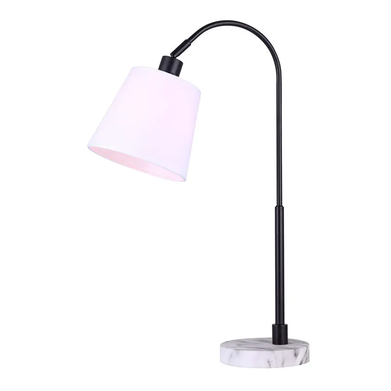 Anki One Light Table Lamp Matte Black And Faux Marble