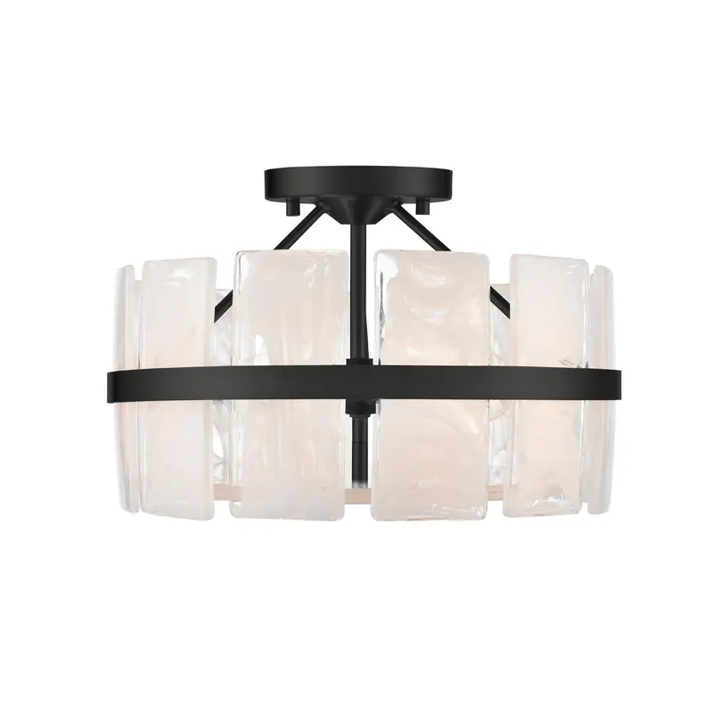 Luna Three Light Semi Flush Mount Ebony