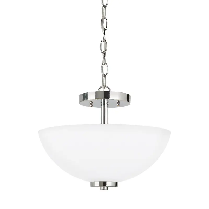 Oslo Two Light Semi-Flush Convertible Pendant Chrome