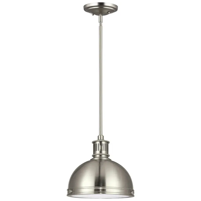 Pratt Street Metal One Light Pendant Brushed Nickel