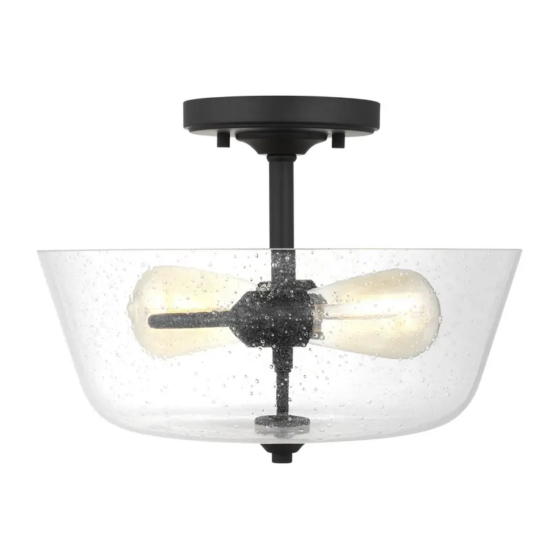 Belton Two Light Semi-Flush Mount Midnight Black