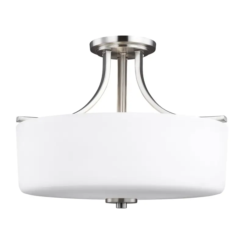 Canfield Three Light Semi-Flush Mount Brushed Nickel