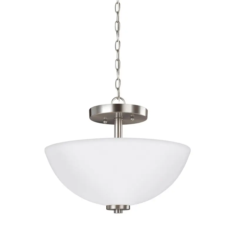 Oslo Two Light Semi-Flush Convertible Pendant Brushed Nickel