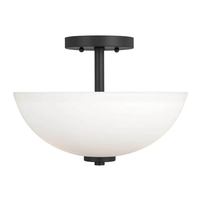 Oslo Two Light Semi-Flush Convertible Pendant Midnight Black