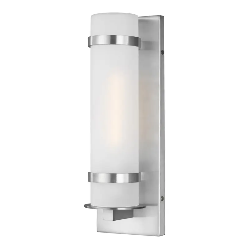 Alban One Light Outdoor Wall Lantern Satin Aluminum