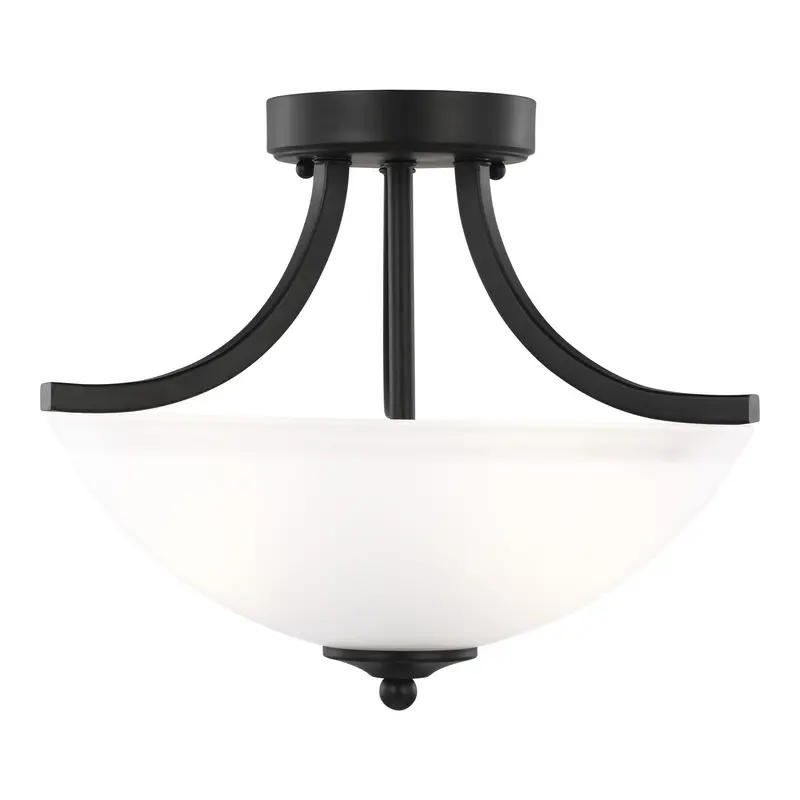 Geary Two Light Semi-Flush Convertible Pendant Midnight Black