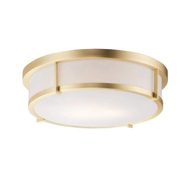 Rogue E26 Three Light Flush Mount Satin Brass